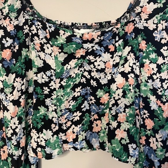 H&M Floral Puff Sleeve Top XXS - Picture 3 of 7